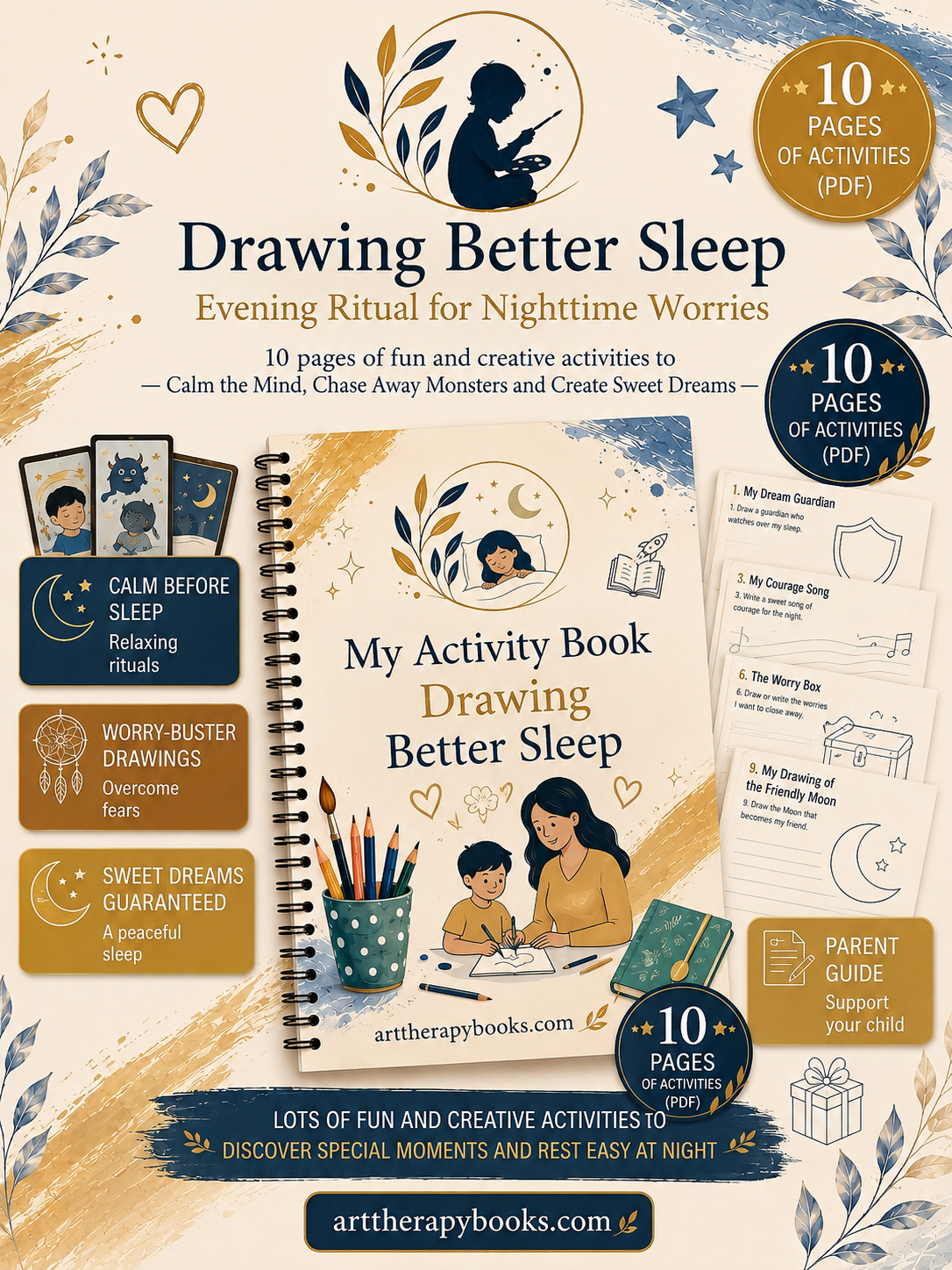 Drawing for Better Sleep – Art Therapy Ebook, an Evening Ritual for Nighttime Anxiety