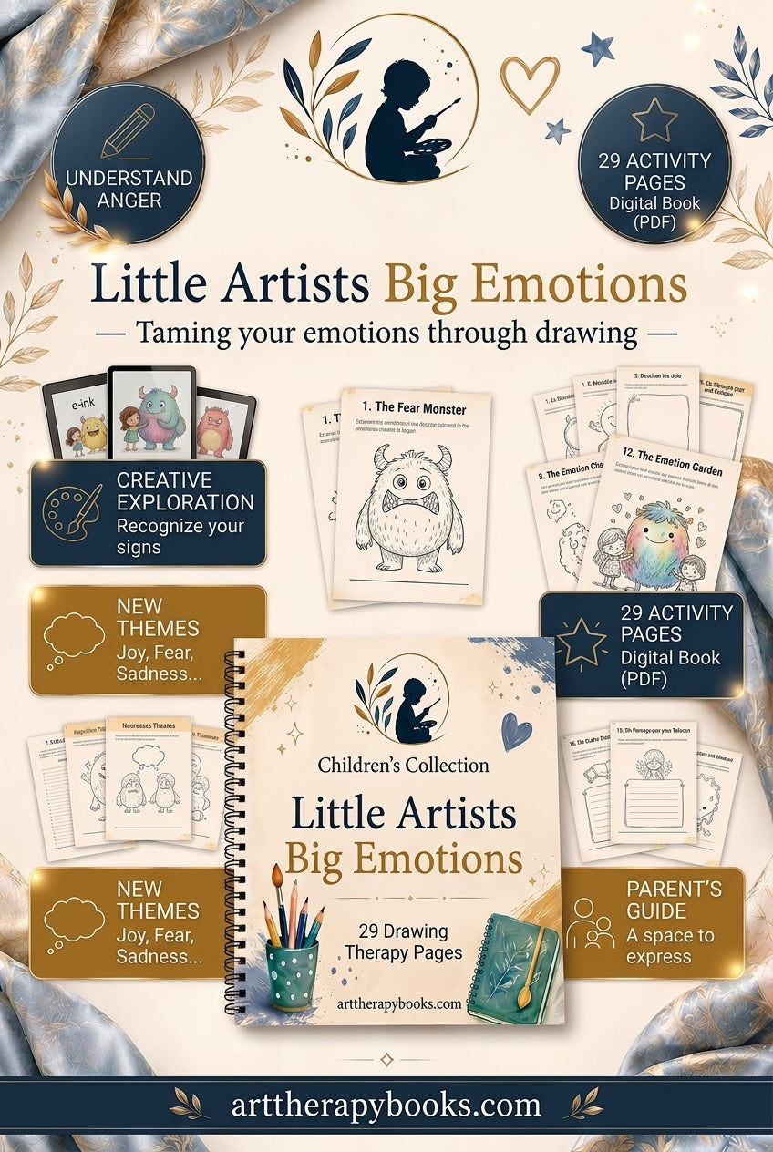 Little Artists, Big Emotions – Art Therapy Ebook for Kids (29 Pages) to Understand and Soothe Emotions