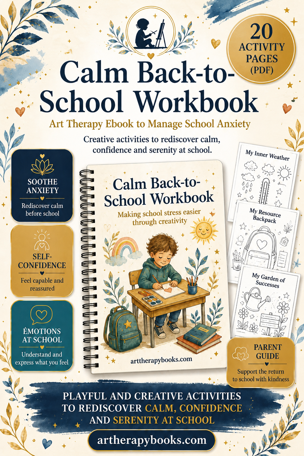 My Serene Back-to-School Notebook – Art Therapy Ebook to Manage School Anxiety Through Drawing
