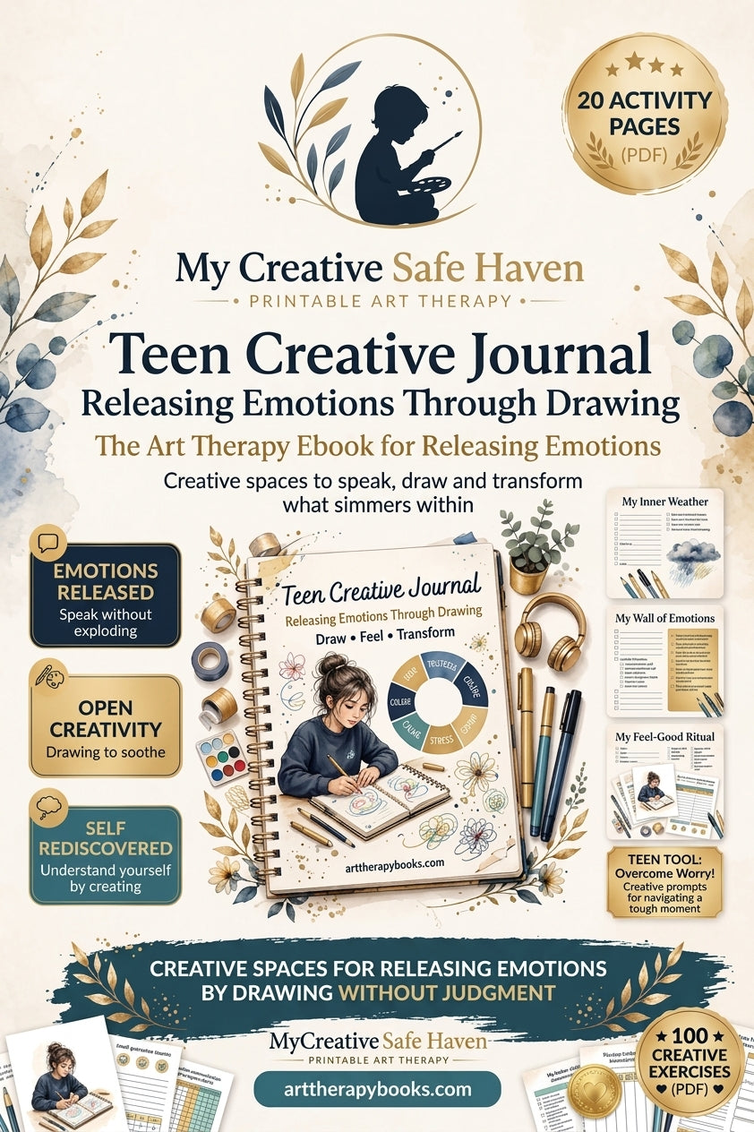 Mon journal créatif pour ados – Ebook d'art-thérapie pour libérer ses émotions par le dessin