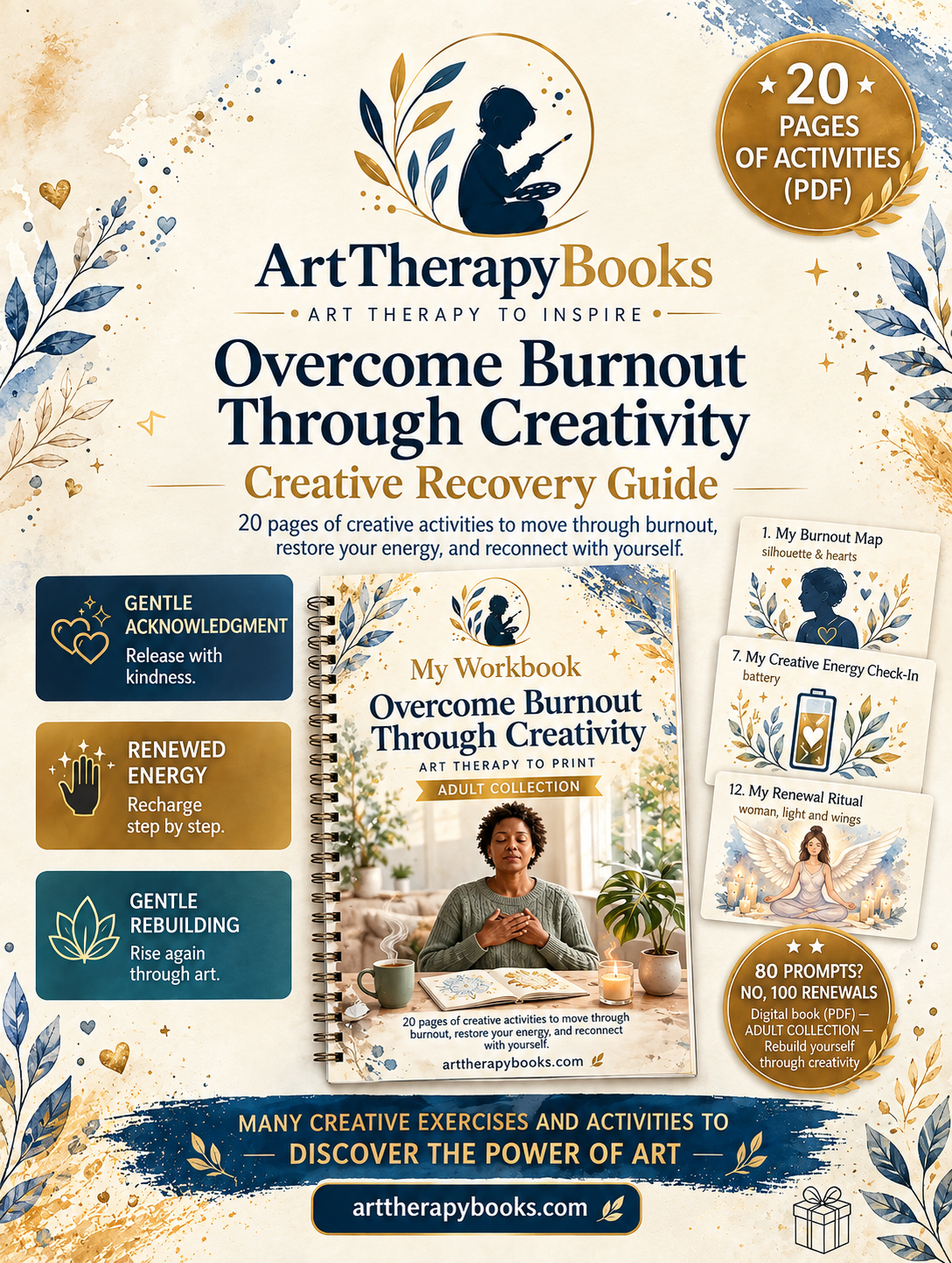 Overcoming Burnout Through Creativity – Art Therapy Ebook, A Guide to Creative Reconstruction