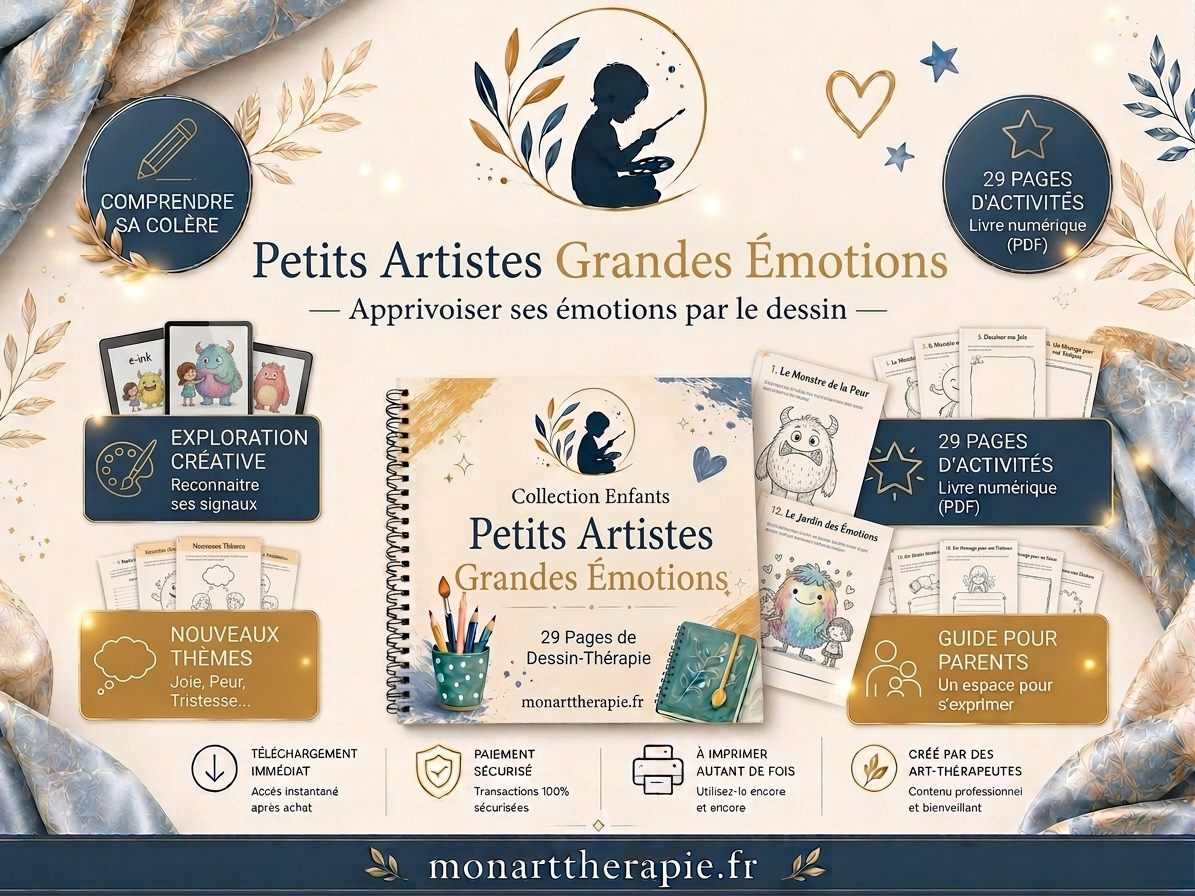 Petits Artistes Grandes Émotions – Ebook d’Art Thérapie pour enfants (29 pages) pour comprendre et apaiser les émotions