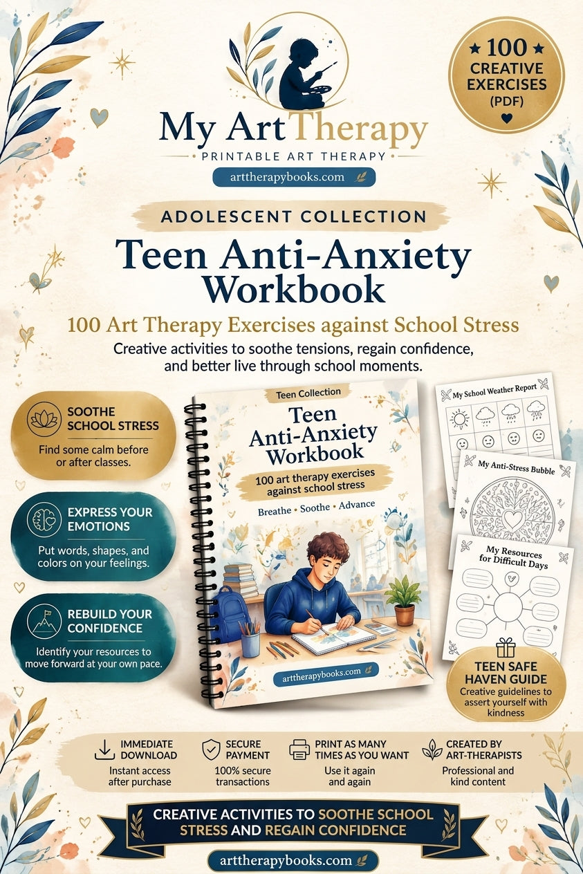 The Anti-Anxiety Workbook for Teens – Art Therapy Exercises Against School Stress