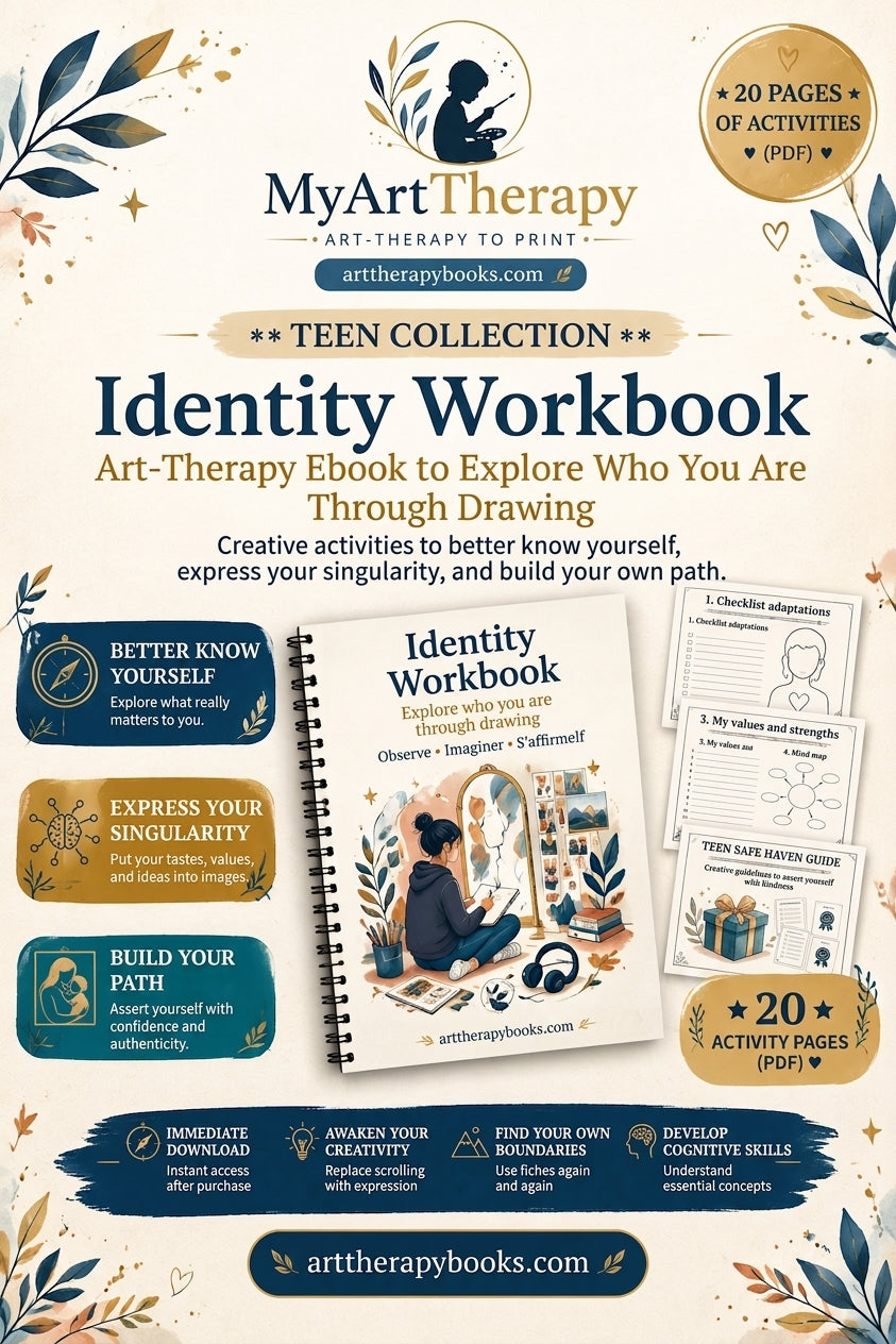 Le Journal d'Identité – Ebook d'art-thérapie pour explorer qui vous êtes à travers le dessin