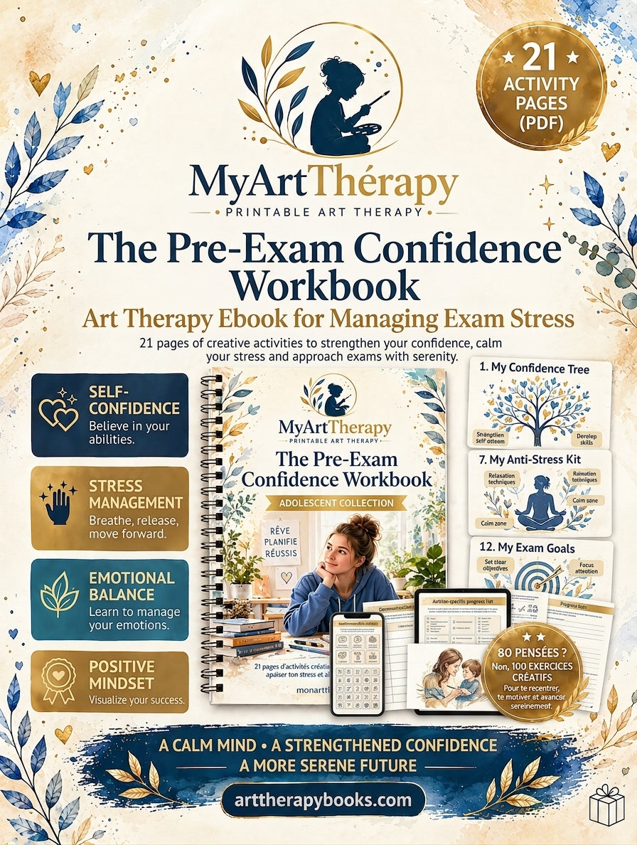 The Pre-Exam Confidence Workbook – Art Therapy Ebook for Managing Exam Stress