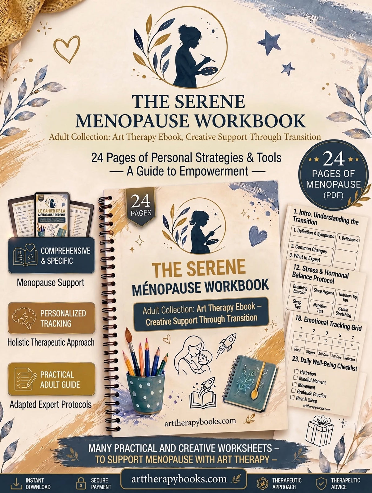 The Serene Menopause Workbook – Art Therapy Ebook: Creative Support for the Transition