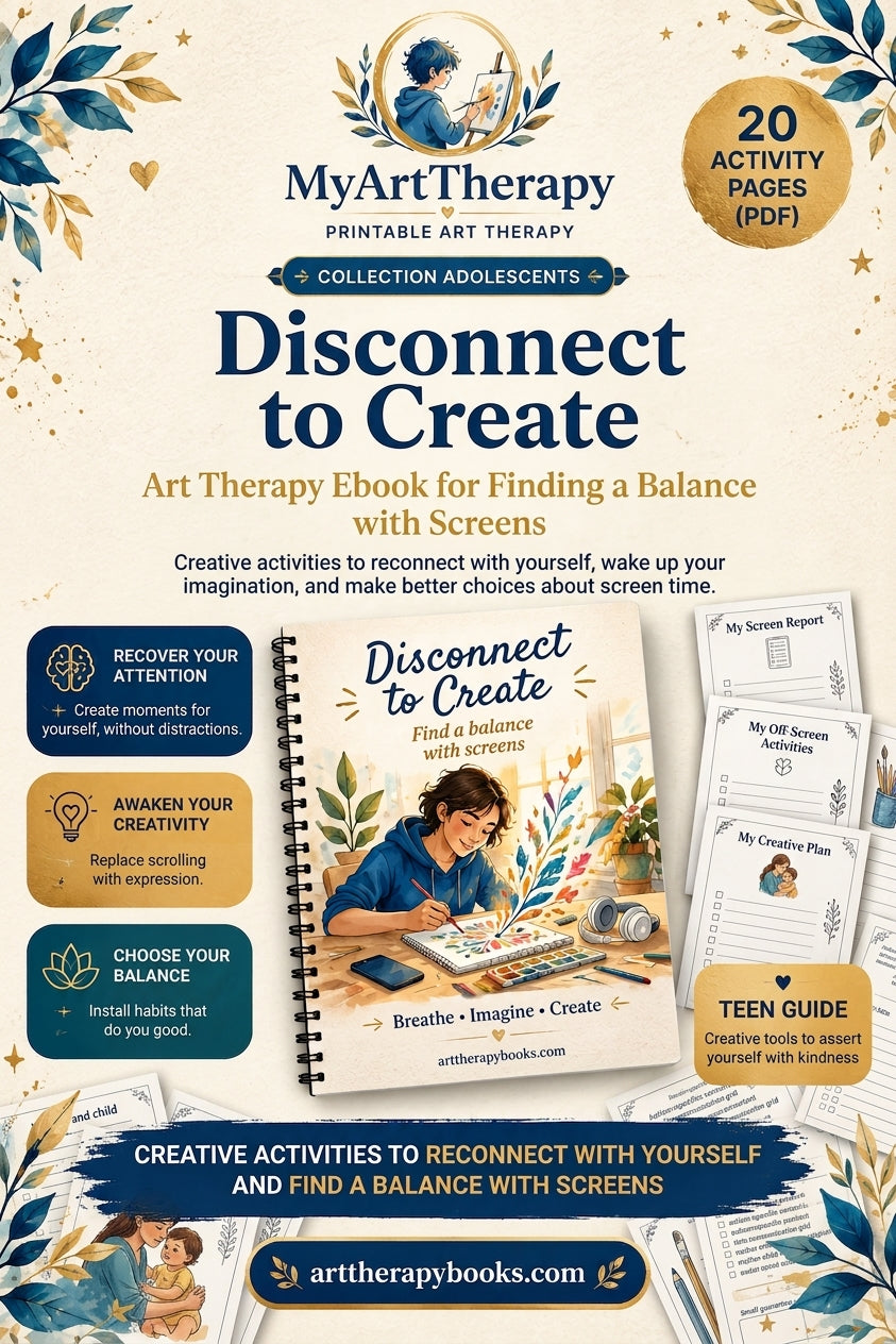 Unplug to Create – Art Therapy Ebook for Screen Time Balance